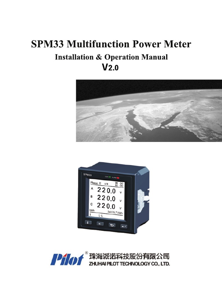 SPM33 Multifunction Power Meter Manual | PDF | Ac Power | Computer Science