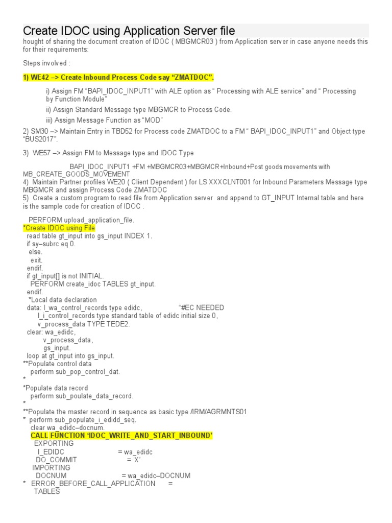 How To Create Idoc