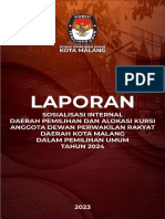 Laporan Sosialisasi Internal Penetapan Dapil Anggota DPRD Kota Malang Dalam Pemilu 2024