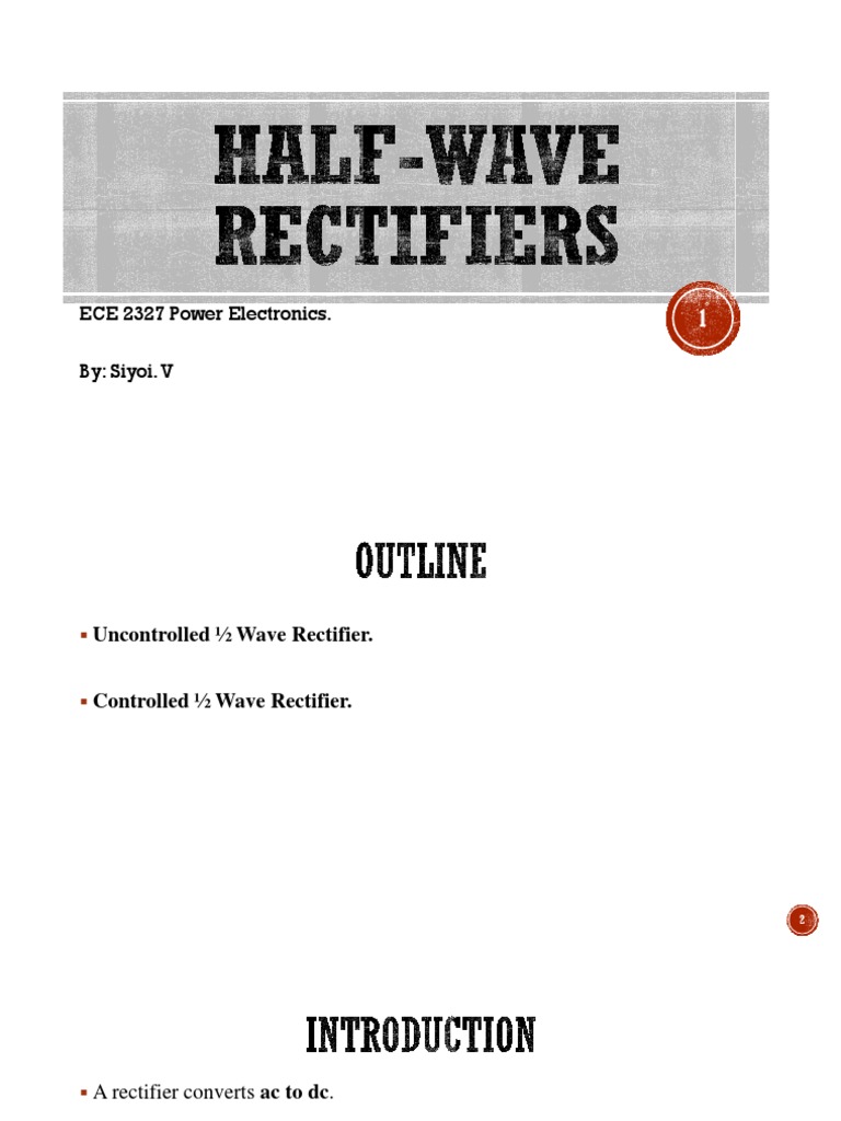 HalfWave Rectifiers PDF Rectifier Electrical Network