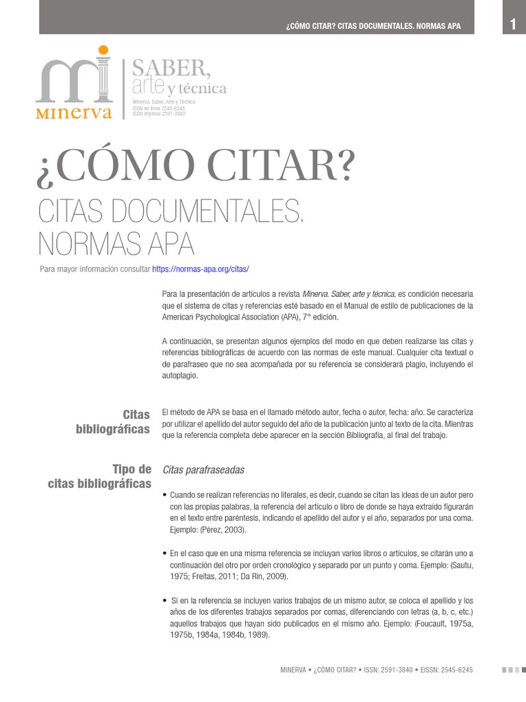 Citas y referencias en normas APA | PDF | Citación | Estilo apa