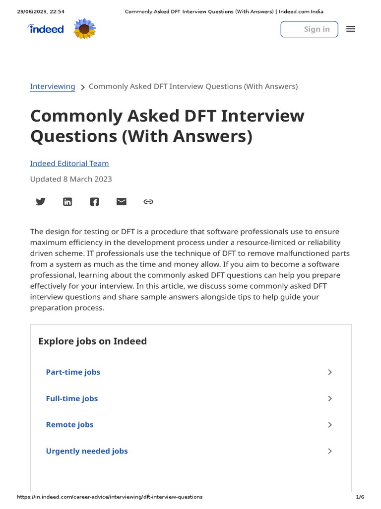 DFT Interview Questions and Answers Guide | PDF | Computer Engineering ...