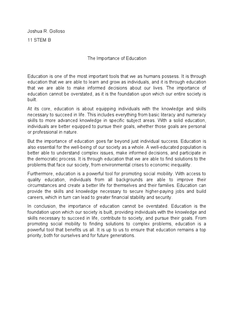 Example of Academic Writing (Essay) | PDF | Wellness