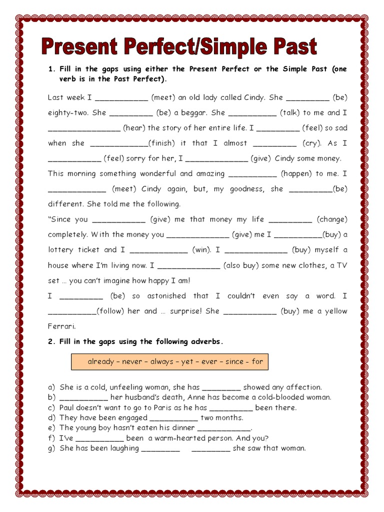 Present Perfect vs Simple Past Exercises | PDF