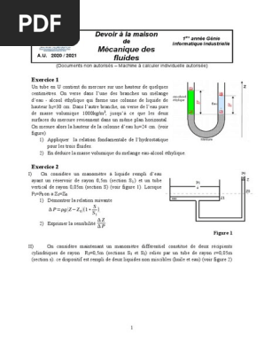 Exercices Corrigés en Mécanique des Fluides | PDF | mesure de pression