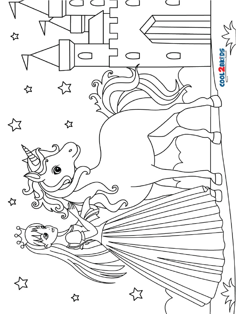 Princess Unicorn Coloring Pages | PDF