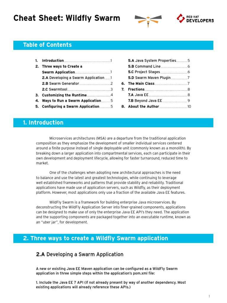 Wildfly Swarm Cheat Sheet r1v1 | PDF | Java (Programming Language ...