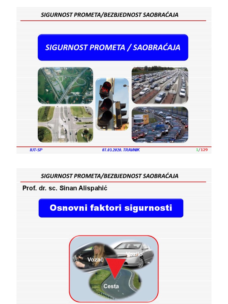 Sigurnost Prometa/Bezbjednost Saobraćaja | PDF