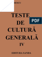 Teste de Cultura Generala Vol IV Dan Dumitrescu PDF PDF Free