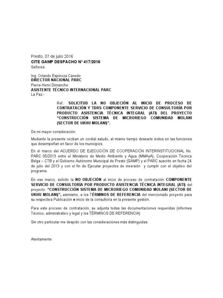 NOTA D NO OBJECION TDR YDBC 2016 PDF