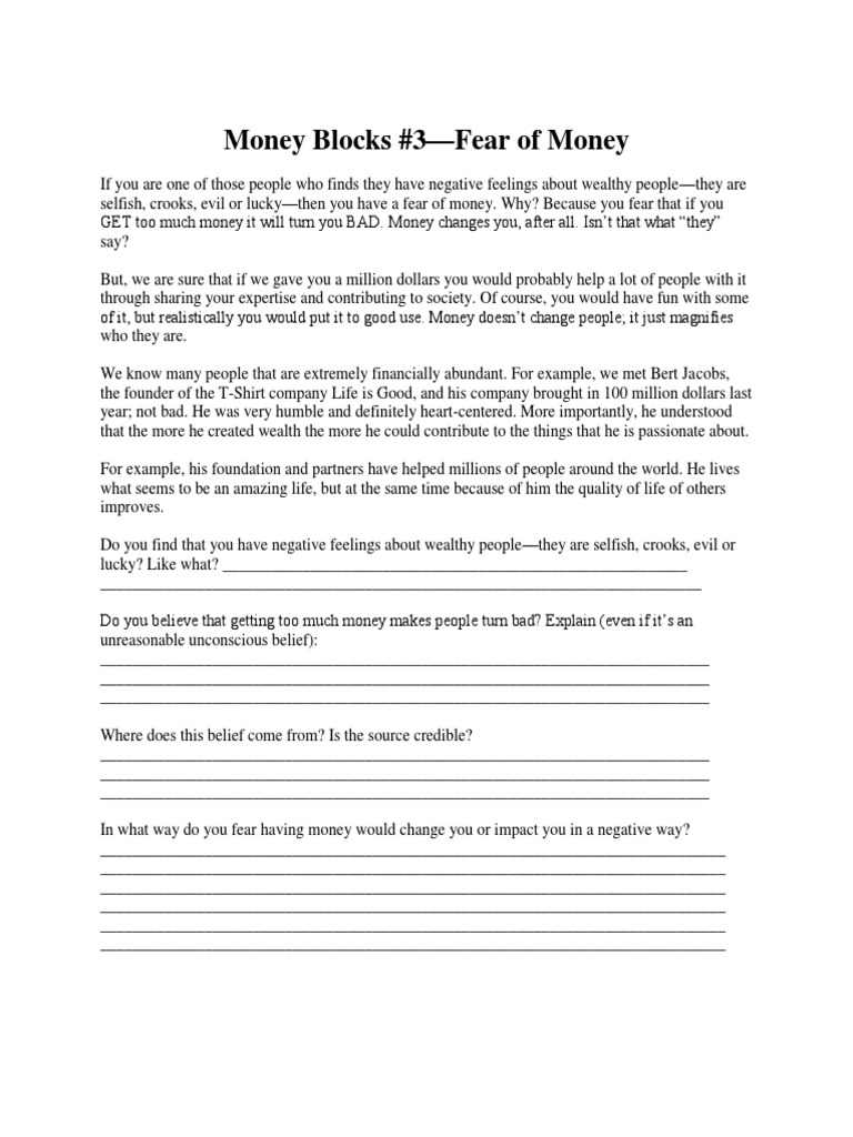 4+Money+Blocks+3 Fear+of+Money | PDF