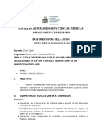 Base Orientadora de La Acción DERECHO DE LA SEGURIDAD SOCIAL DICTAMEN