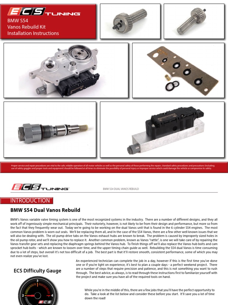 Vanos Rebuild PDF Screw Mechanical Engineering