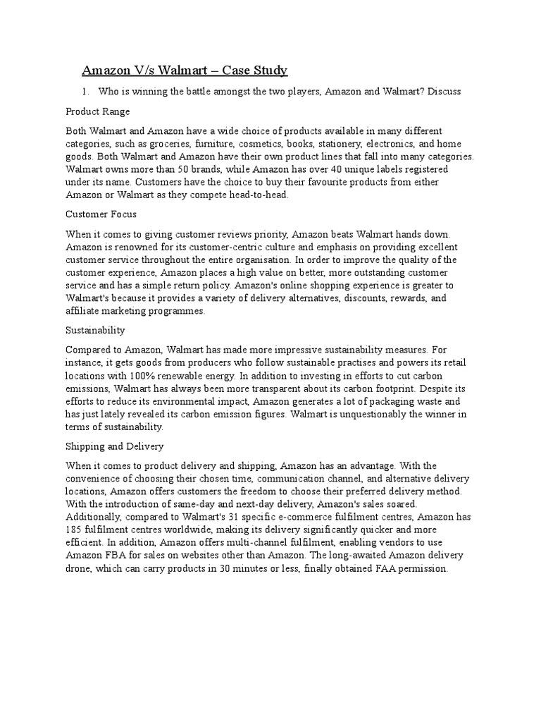 Amazon vs Walmart: Retail Showdown | PDF | Walmart | Retail