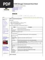 Linux Tutorial - GNU GDB Debugger Command Cheat Sheet