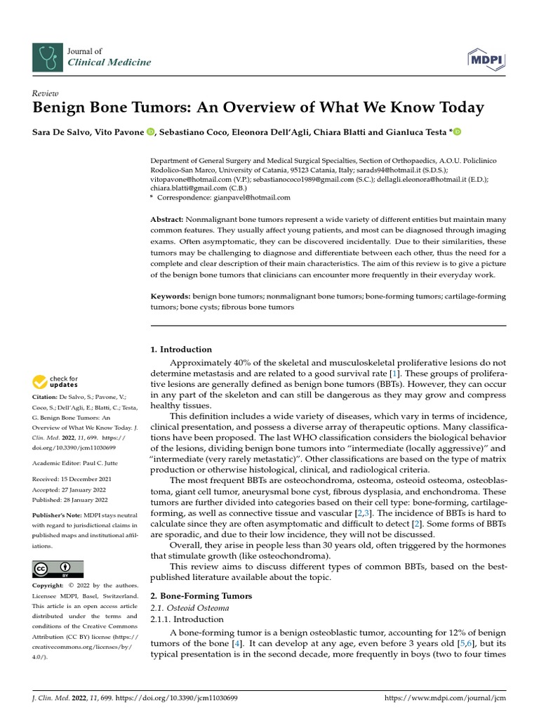 JCM 11 00699 | PDF | Benign Tumor | Neoplasms