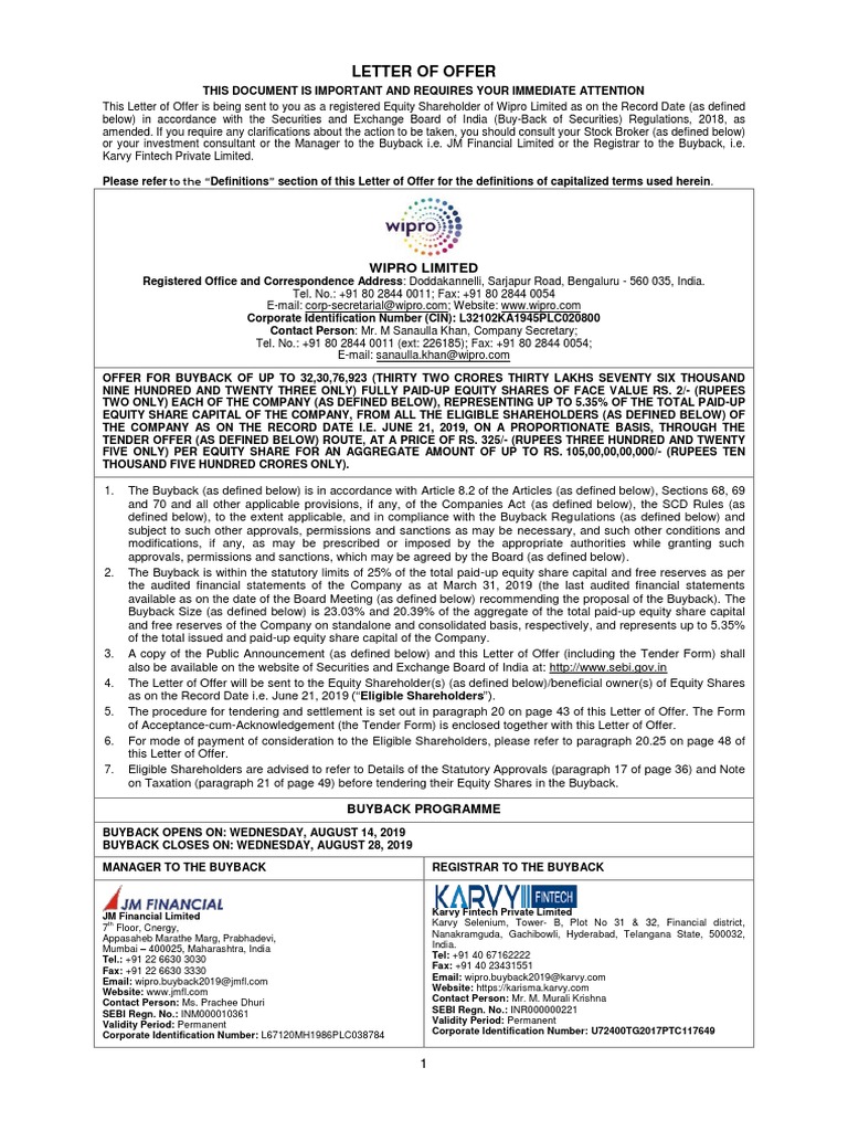 How To Apply For Buyback Of Shares