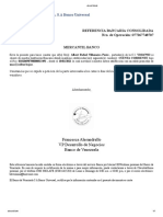 Banco de Venezuela, S.A Banco Universal: Referencia Bancaria Consolidada Nro. de Operación: 077267748707 Mercantil Banco