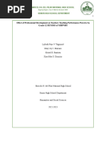 Effect of Professional Development On Teachers Teaching Performance Perceive by Grade 12 HUMMS of MHPNHS