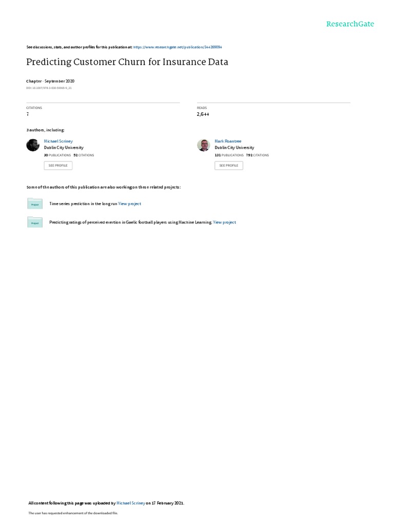 Calculating Customer Churn Camera Ready PDF Accuracy And Precision
