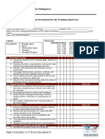 Evaluation Instrument For Training Supervisor - Final