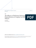 5418 The Influence of Modernity Modernisation and Postmodernism On Company Law Reform in Malaysia
