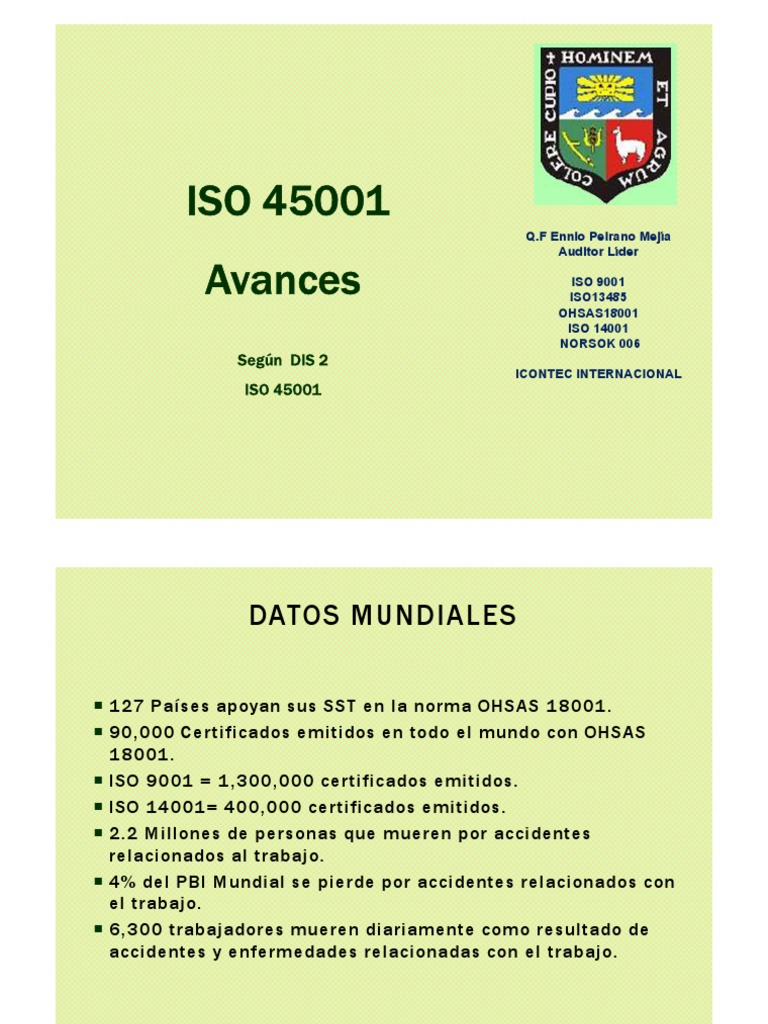 Avances en la Norma ISO 45001 | PDF | Calidad (comercial) | Planificación
