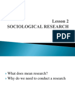 Lesson 2 SOCIOLOGICAL RESEARCH