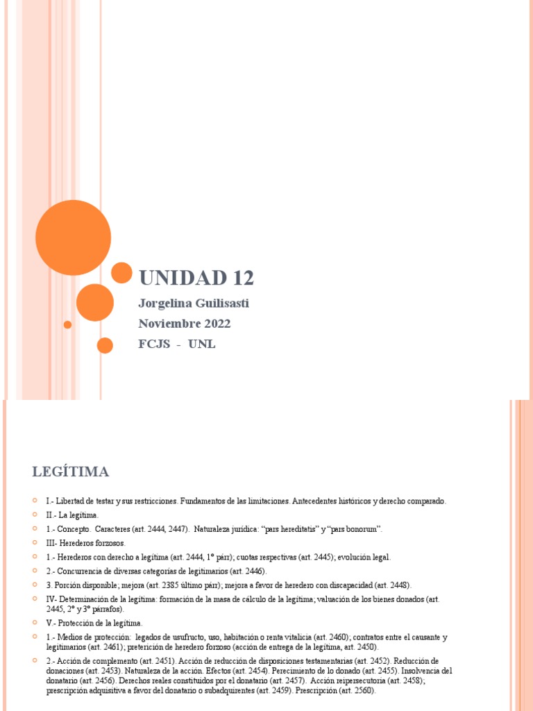 Conceptos Clave de la Legítima Hereditaria | PDF | Donación | Herencia