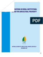 Innovations in Rural Institutions:: Driver For Agricultural Prosperity