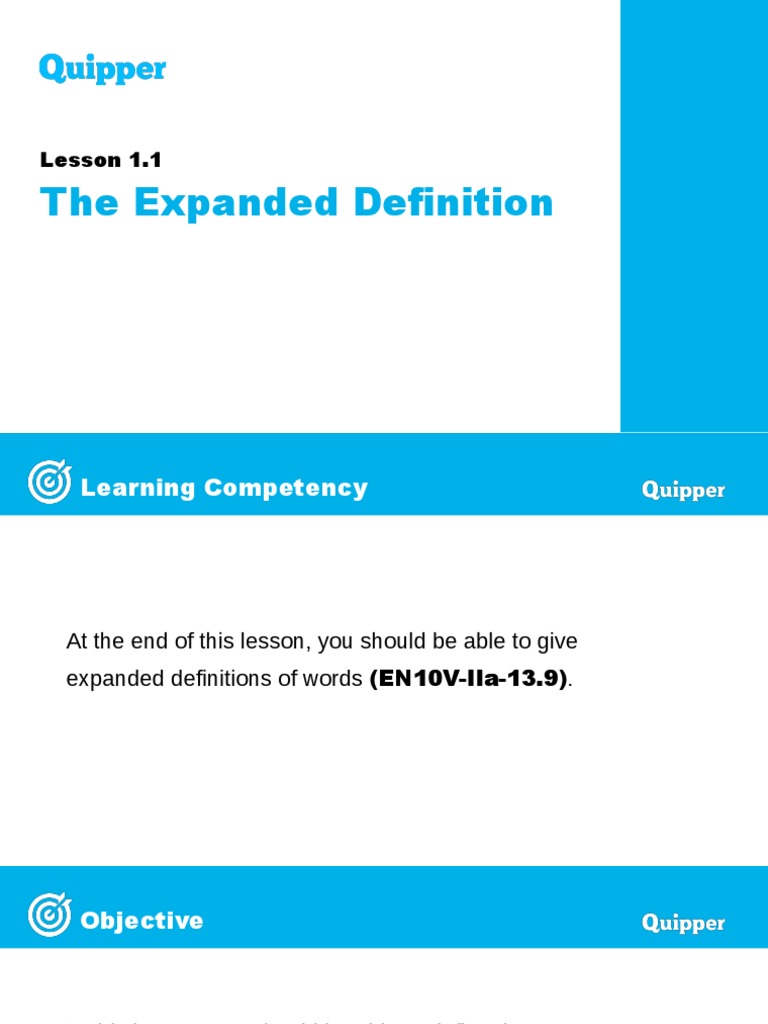 ME Eng 10 Q3 0101 PS The Expanded Definition A PDF Definition Wisdom