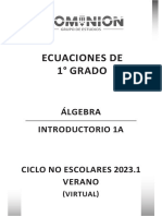 Álgebra - Introductorio 1A - Ecuaciones de 1° Grado - Clase