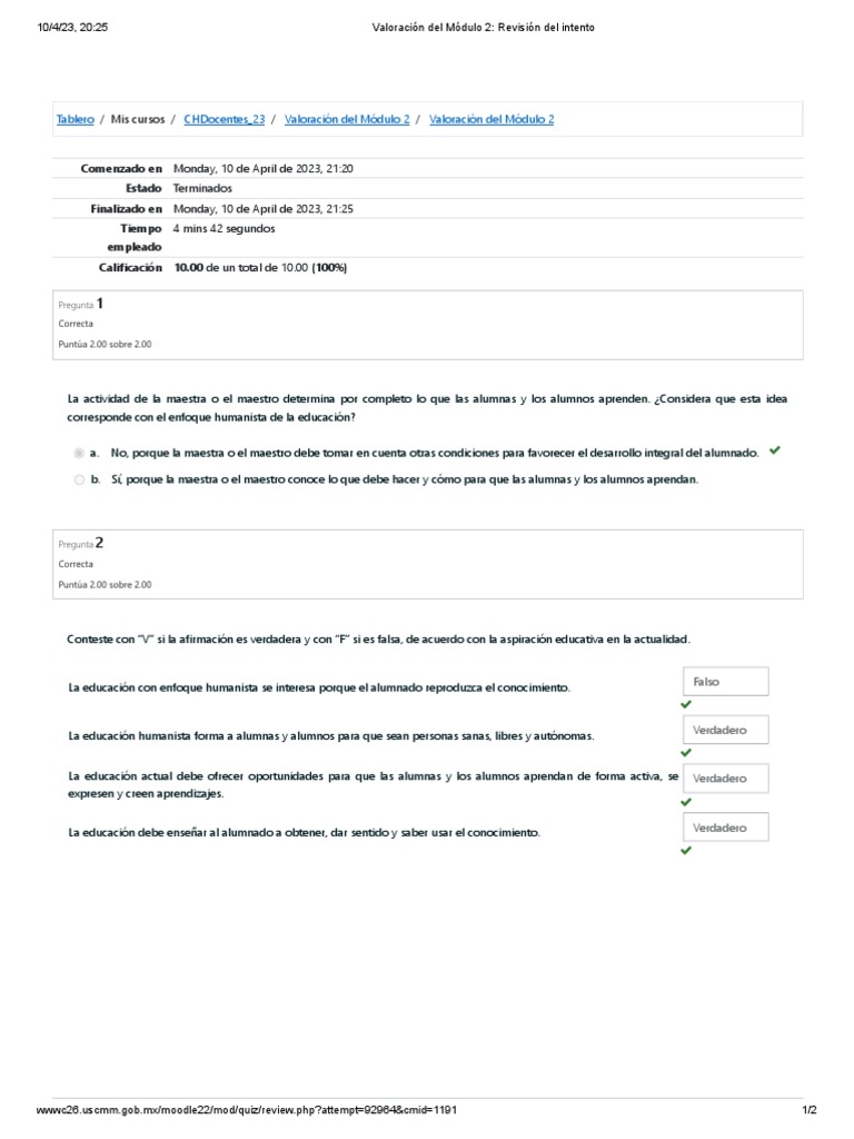 Revisión de Valoración del Módulo 2 | PDF | Cognición | Aprendizaje