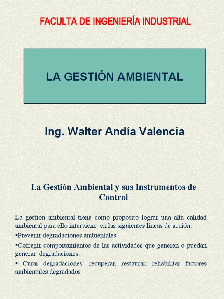 Gestión Ambiental y Sostenibilidad | PDF | Evaluación de impacto ...
