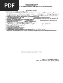 English Worksheet From Grade 11 Text Unit One To Four With Answers