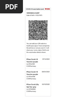 Veronica COVID 19 Vaccination Card