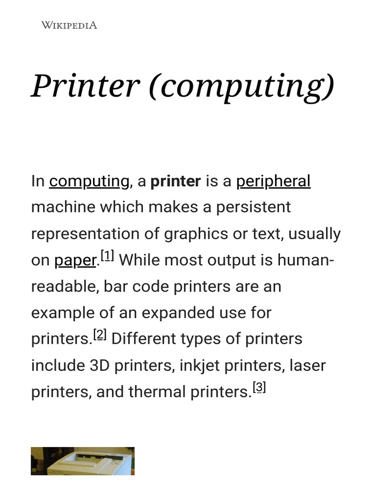 Printer (Computing) - Wikipedia | PDF | Printer (Computing) | Office ...