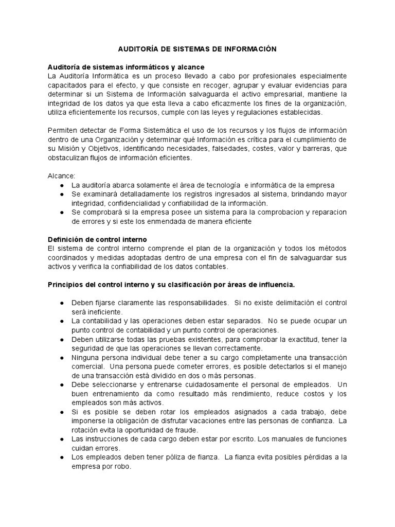Auditoría y Control Interno de TI | PDF | Auditoría | Contabilidad