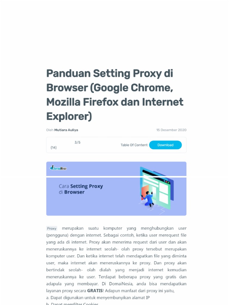 Proxy Setting Internet Explorer