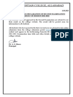 Ewing Christian College, Allahabad: Notice Regarding Declaration of Second Examination RESULT OF SESSION 2021-2022