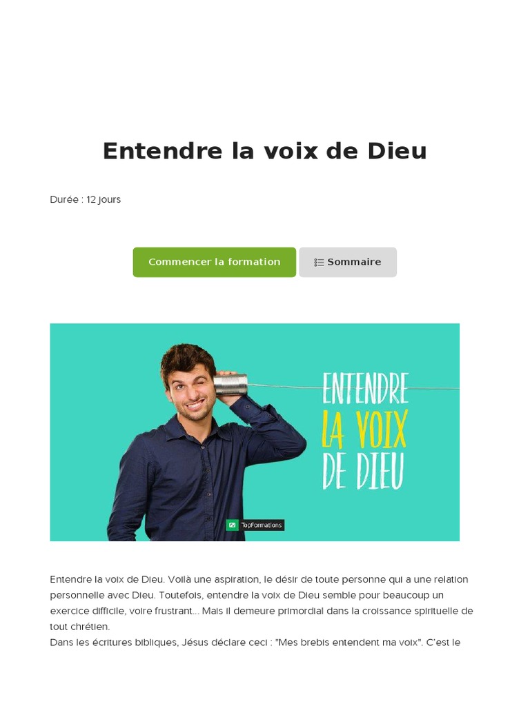 12 Jours pour Entendre la Voix de Dieu | PDF | Dieu