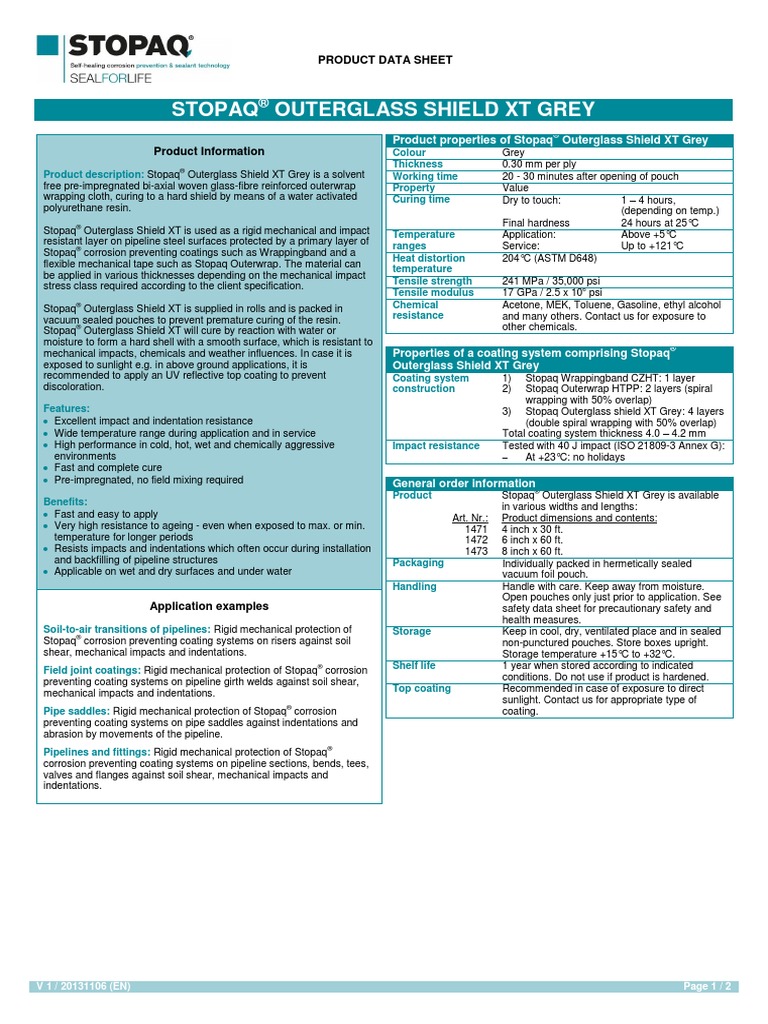 PDS Stopaq Outerglass Shield XT Grey V1 en PDF Coating Pipe