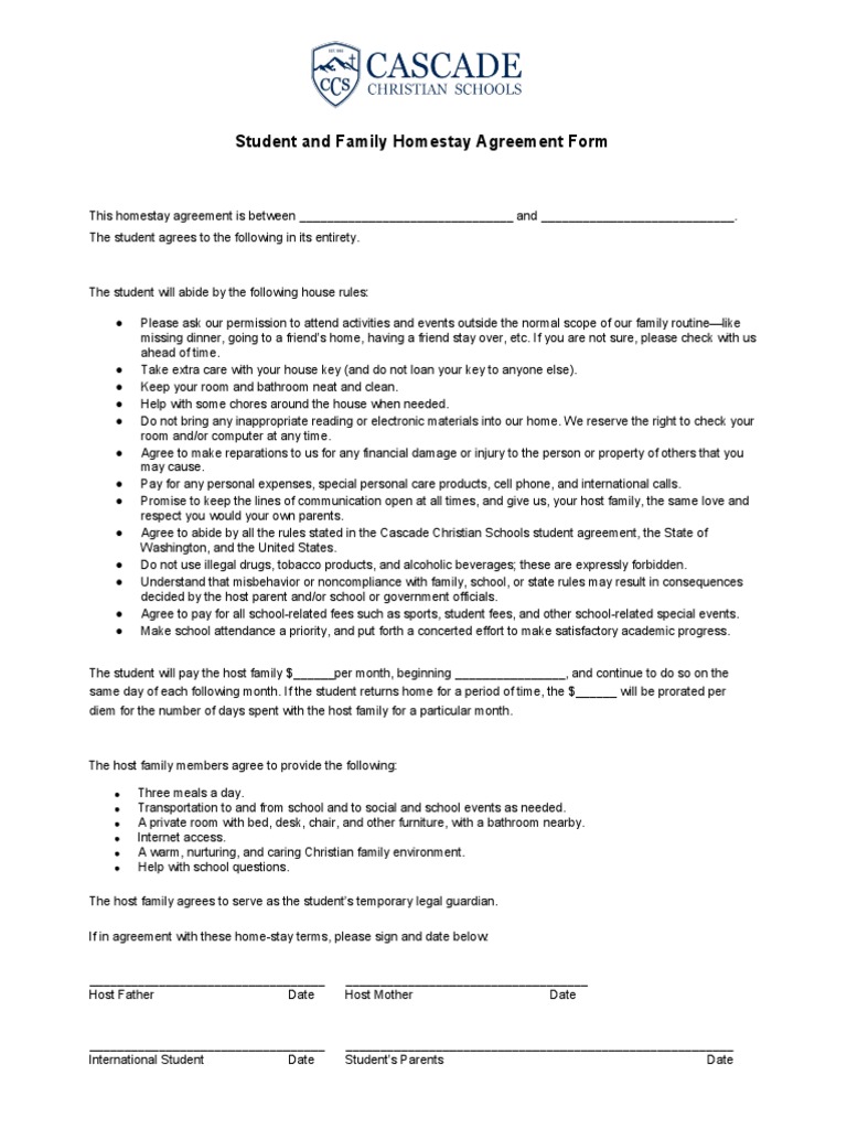 Homestay Agreement | PDF