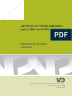 Las Líneas de Política Educativa para La Educación Primaria: Desarrollo de Contenidos Actividades