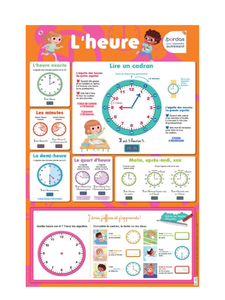 Apprendre À Lire L'heure en Français | PDF