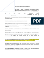 Modelo de Contrato de Arrendamiento Temporal