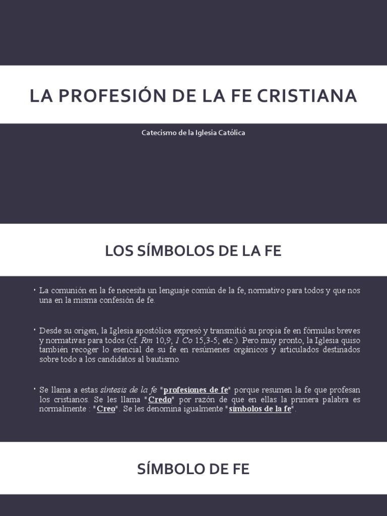 La Profesión de La Fe Cristiana | PDF | Fe | eucaristía