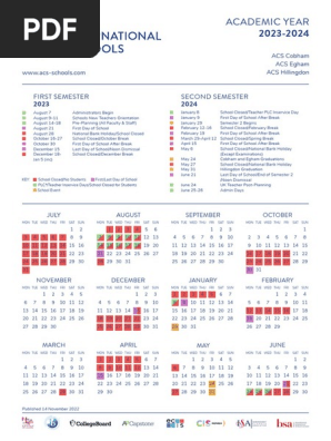 ACS UK Calendar 23 24 | PDF | Academic Term | Social Institutions