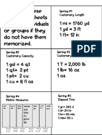 Metric Conversion Activities  Customary MeasurementActivity-1