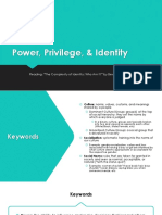 Power Privilege Identity Summer Lecture